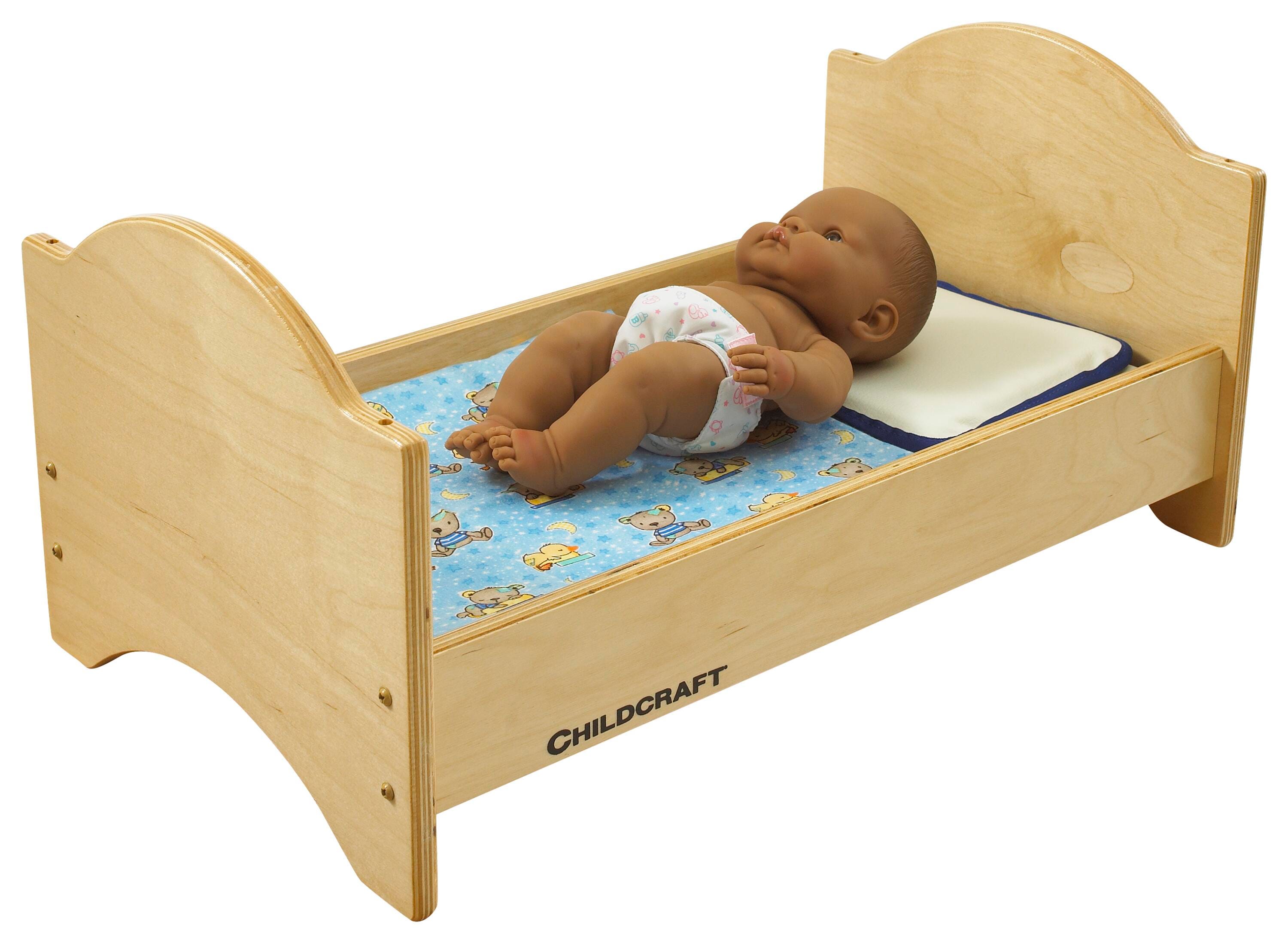 Wooden baby doll bed discount